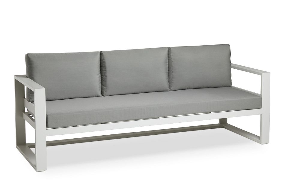 Lisbon Gray Aluminum Sofa, (3)