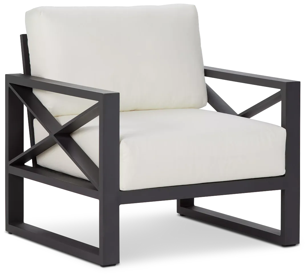 Linear Dark Gray White Aluminum Chair