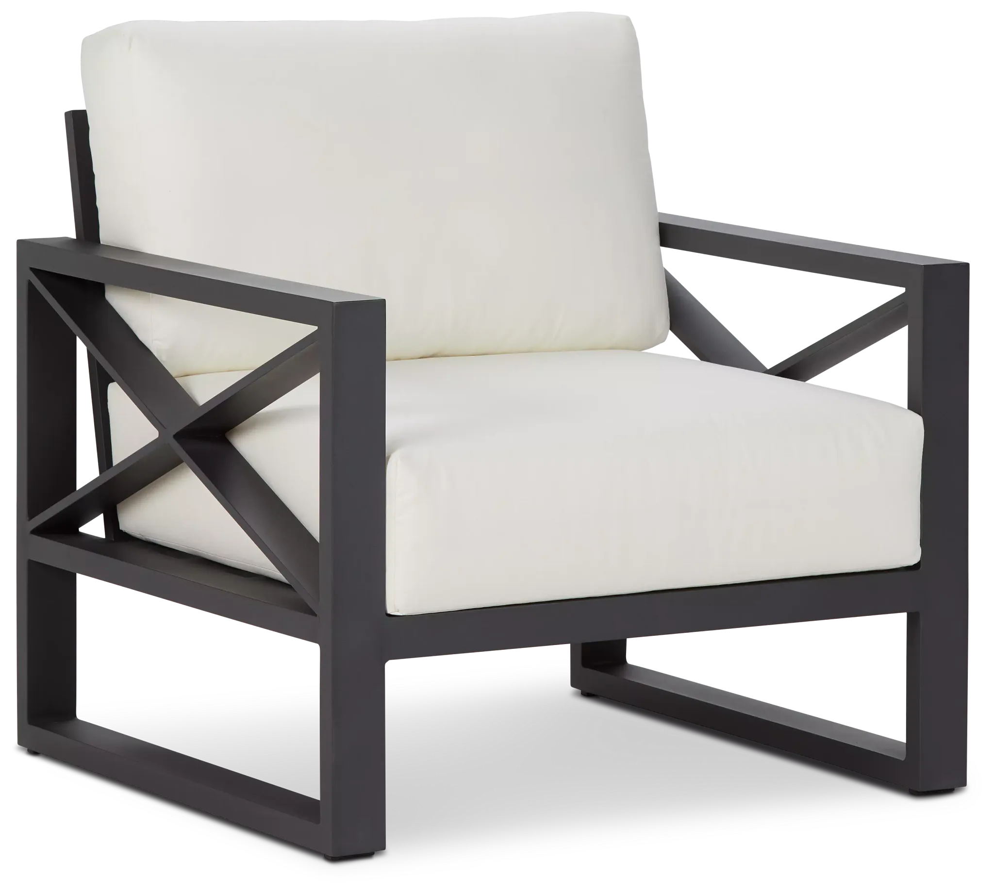 Linear Dark Gray White Aluminum Chair