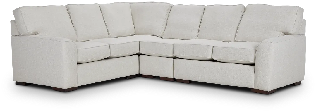 Austin White Fabric Medium Two-arm Sectional