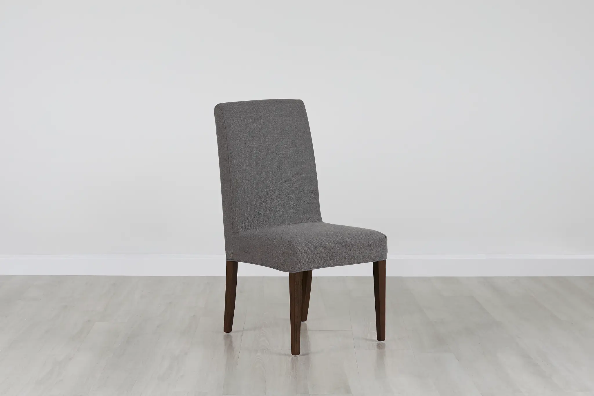 Harbor Dark Gray Short Slipcover Chair With Medium-tone Leg Harbor Dark Gray Short Slipcover Chair With Medium-tone Leg