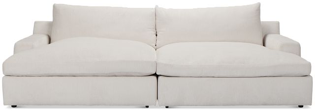 Stella Ivory Fabric Double Chaise Sectional