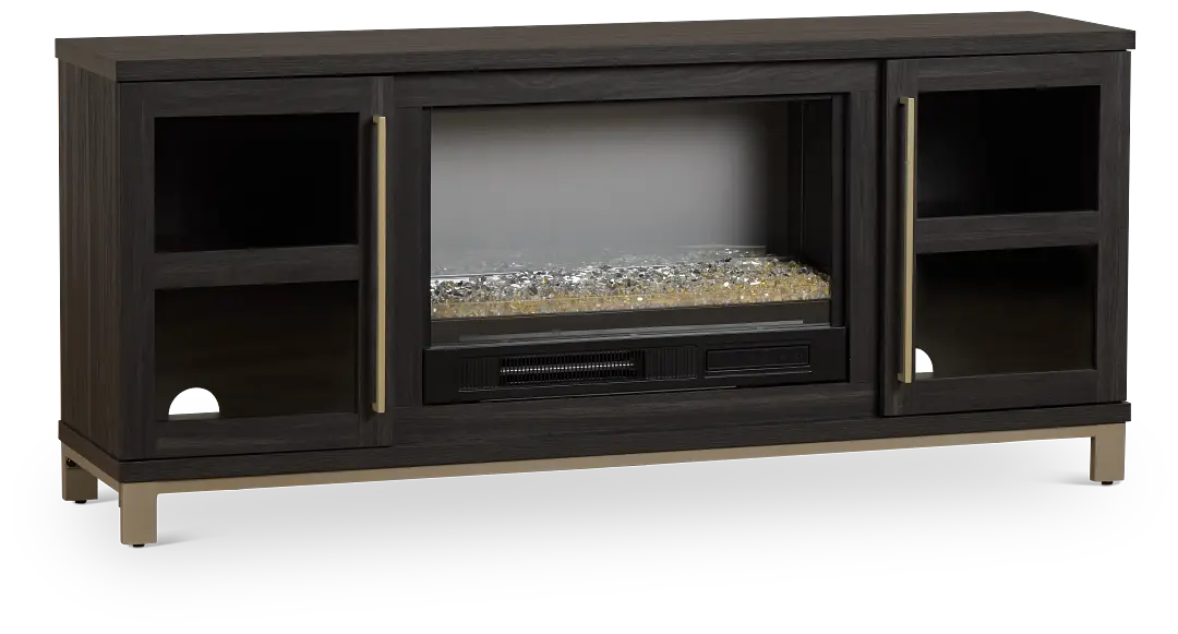 Roswell Dark Tone 65" Tv Stand With Fireplace Insert Roswell Dark Tone 65" Tv Stand With Fireplace Insert