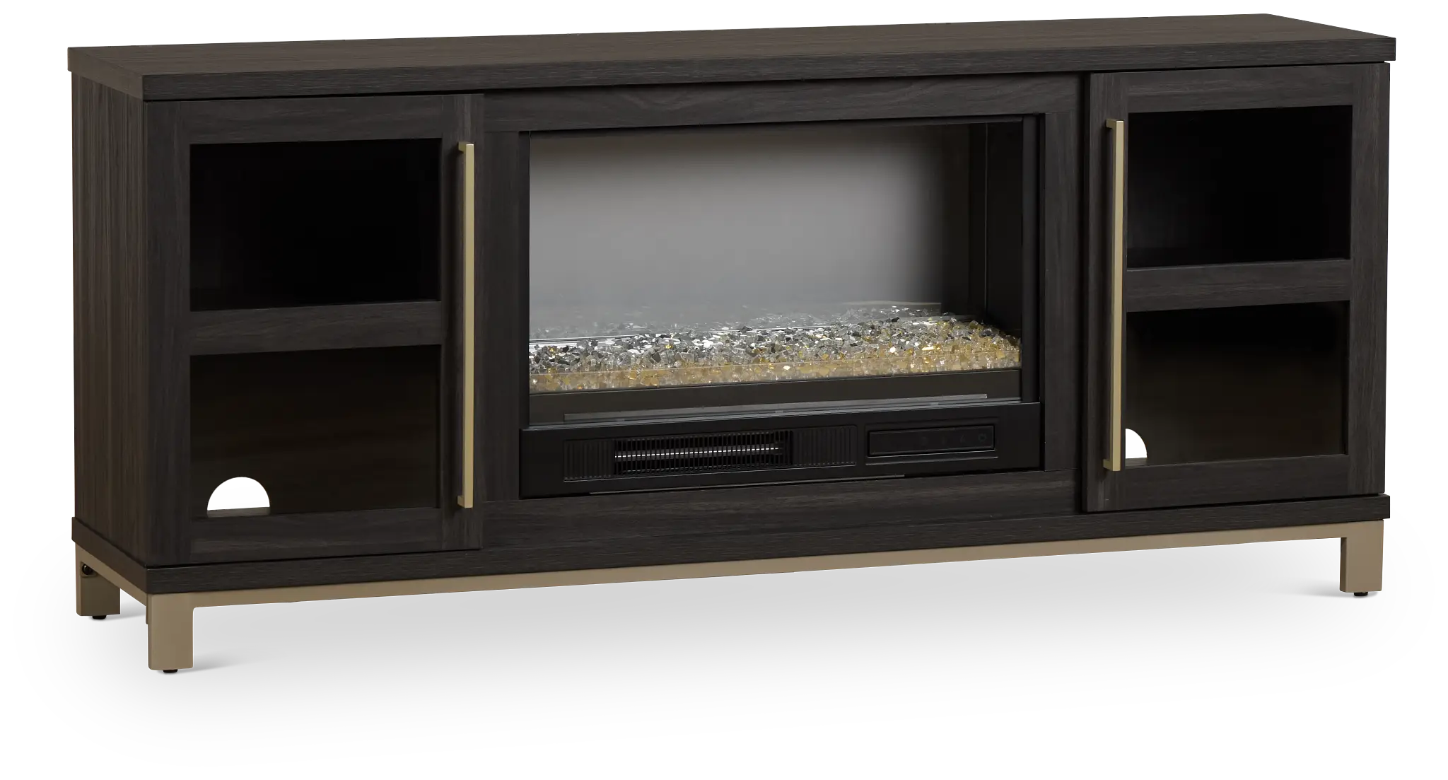 Roswell Dark Tone 65" Tv Stand With Fireplace Insert Roswell Dark Tone 65" Tv Stand With Fireplace Insert