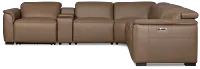 Brodie Dark Brown Lthr/vinyl Large Dual Power Reclining Two-arm Sectional