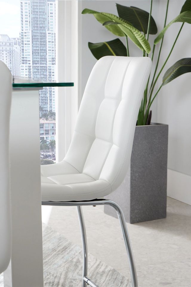 Vienna White 24" Upholstered Barstool