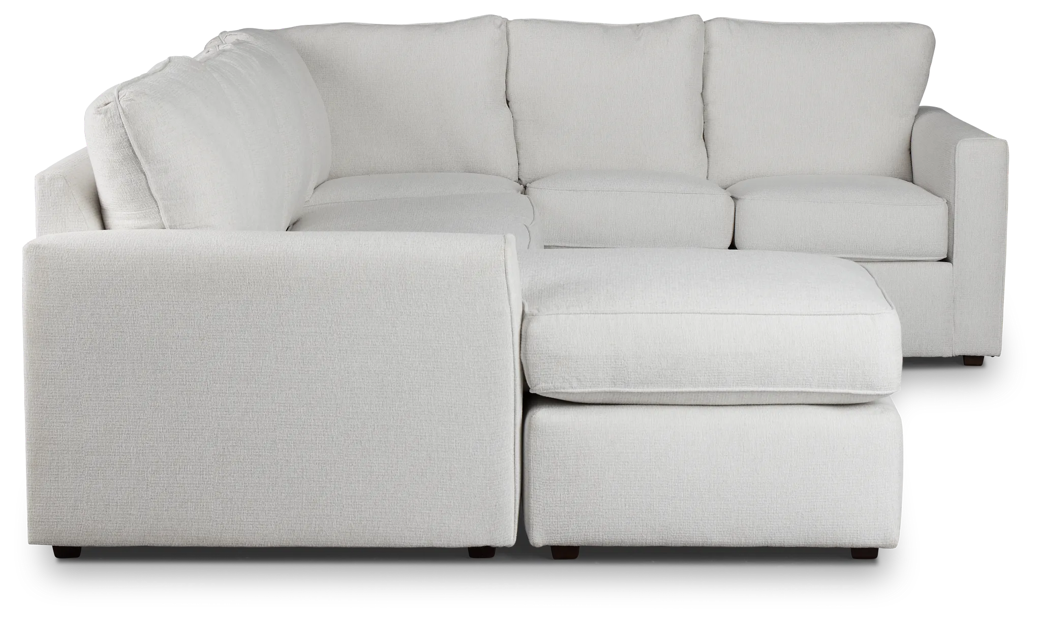Avalon White Fabric Left Chaise Sectional