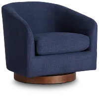 Paloma Dark Blue Micro Swivel Accent Chair