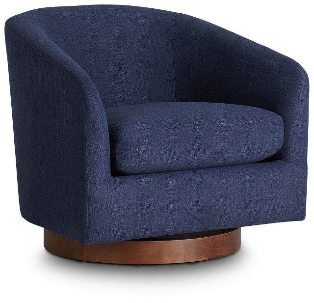 Paloma Dark Blue Micro Swivel Accent Chair (0)