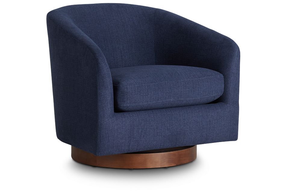 Paloma Dark Blue Micro Swivel Accent Chair