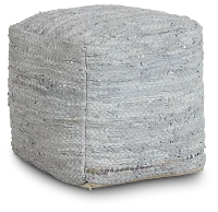 Ayana Silver Accent Pouf