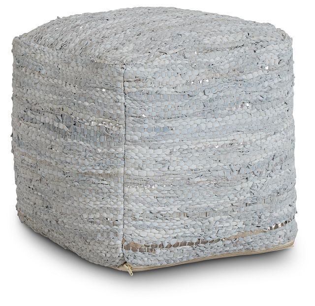 Ayana Silver Accent Pouf