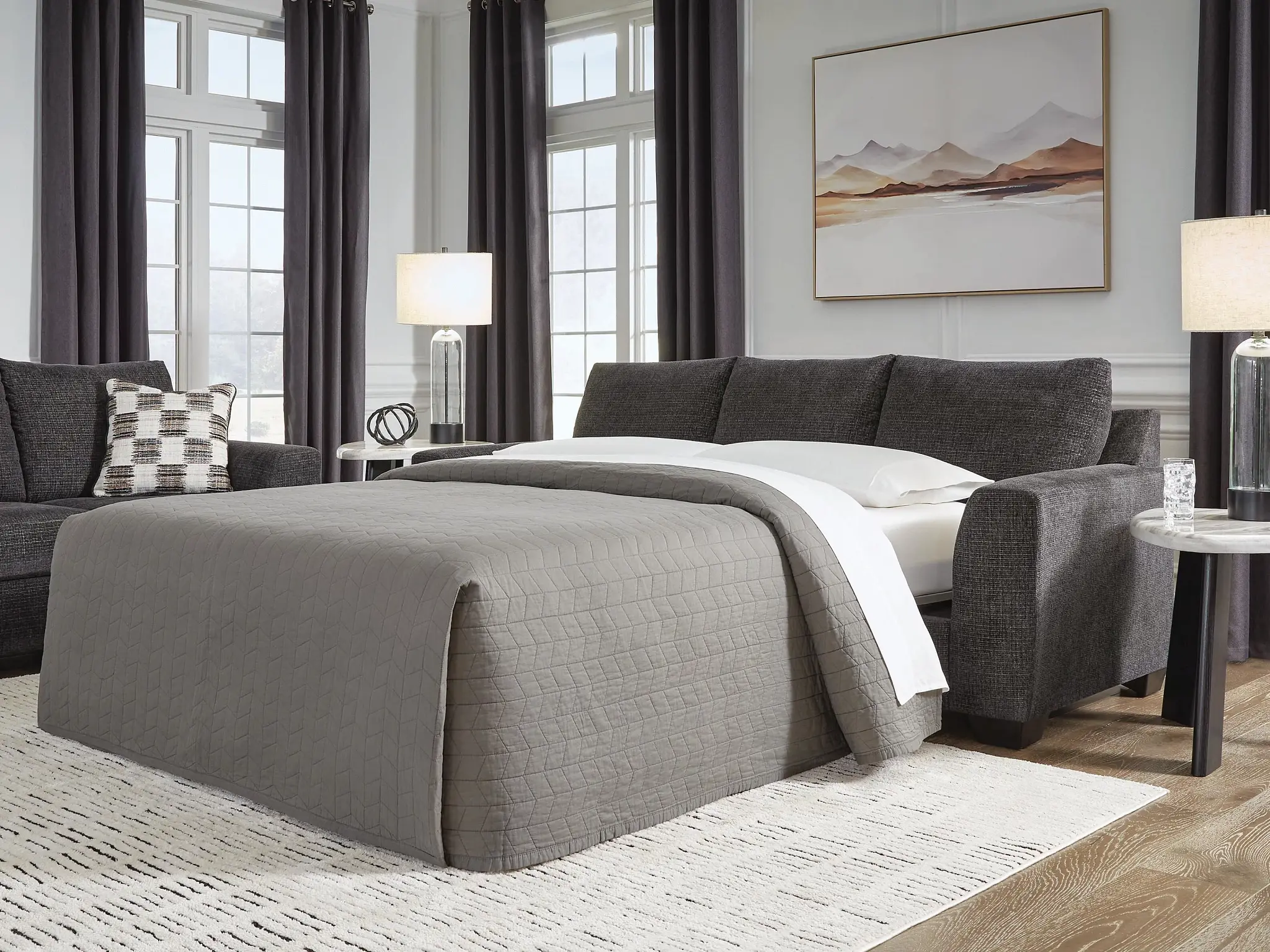 Loreo Dark Gray Micro Memory Foam Sleeper Loreo Dark Gray Micro Memory Foam Sleeper