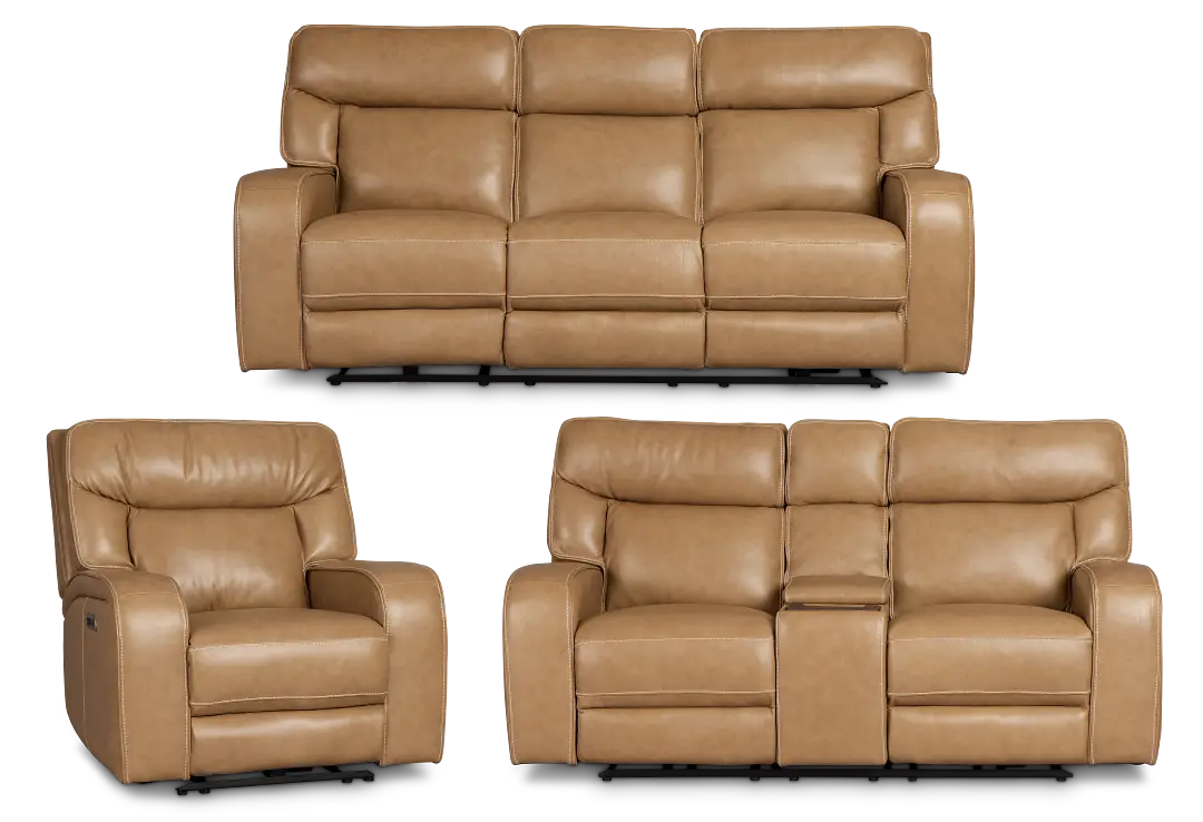 Jasper Light Brown Leather Power Reclining Living Room Jasper Light Brown Leather Power Reclining Living Room