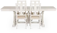 Heron Cove White Trestle Rectangular Table & 4 Wood Chairs