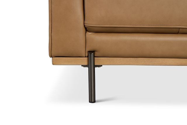 Tessa Light Brown Leather Loveseat
