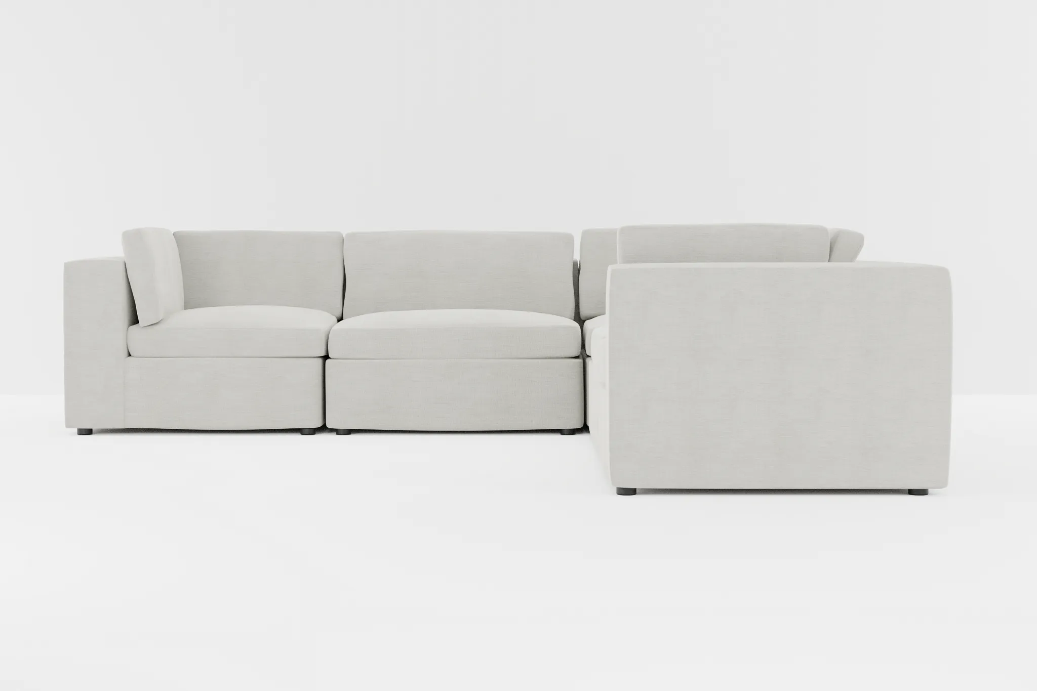 Destin Maguire Ivory Fabric 5-piece Modular Sectional