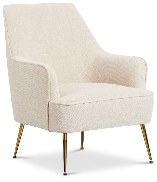 Lina Beige Fabric Accent Chair