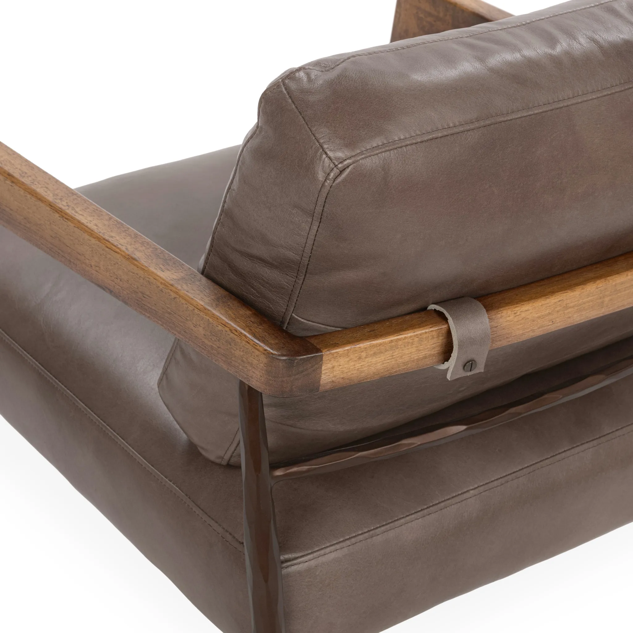 Coco Brown Leather Accent Chair