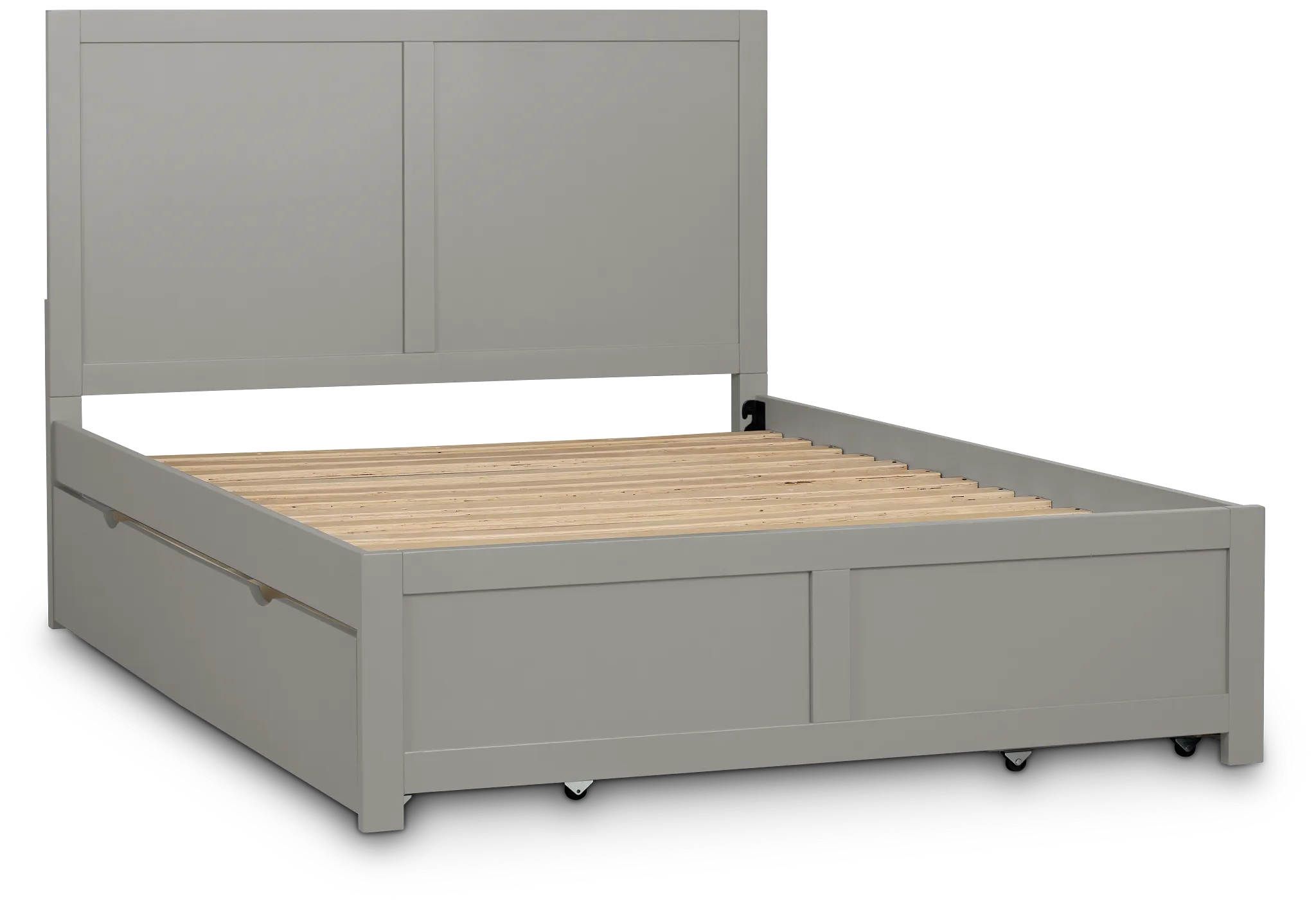 Charleston Gray Panel Bed With 4 Storage Drawers