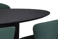 Nomad Black 78" Oval Table & 4 Dark Green Chairs W/ Black Legs