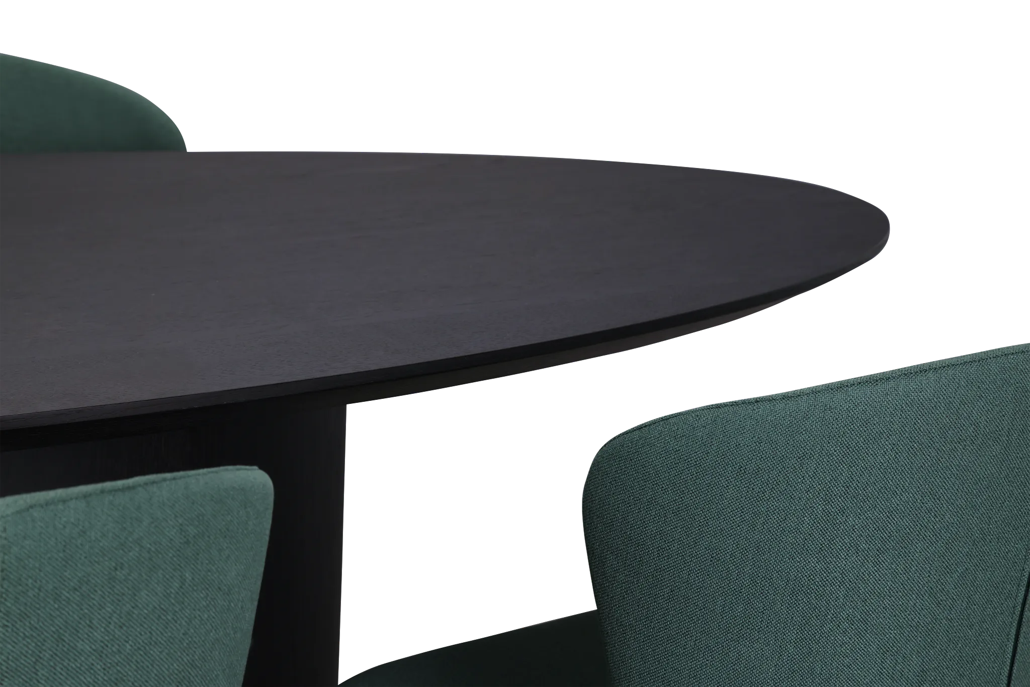 Nomad Black 78" Oval Table & 4 Dark Green Chairs W/ Black Legs