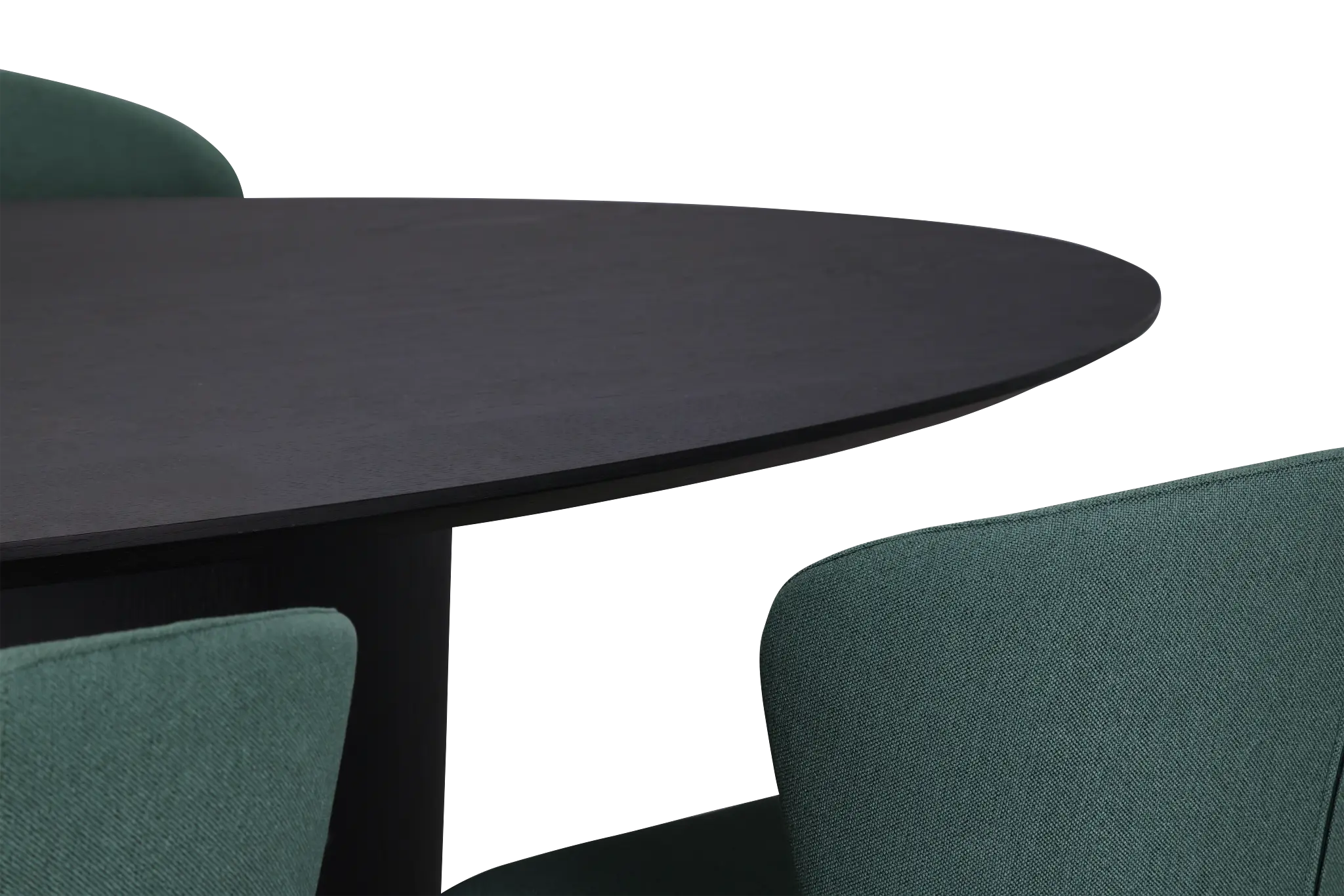 Nomad Black 78" Oval Table & 4 Dark Green Chairs W/ Black Legs Nomad Black 78" Oval Table & 4 Dark Green Chairs W/ Black Legs