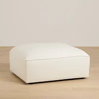 Blanca White Leather Ottoman