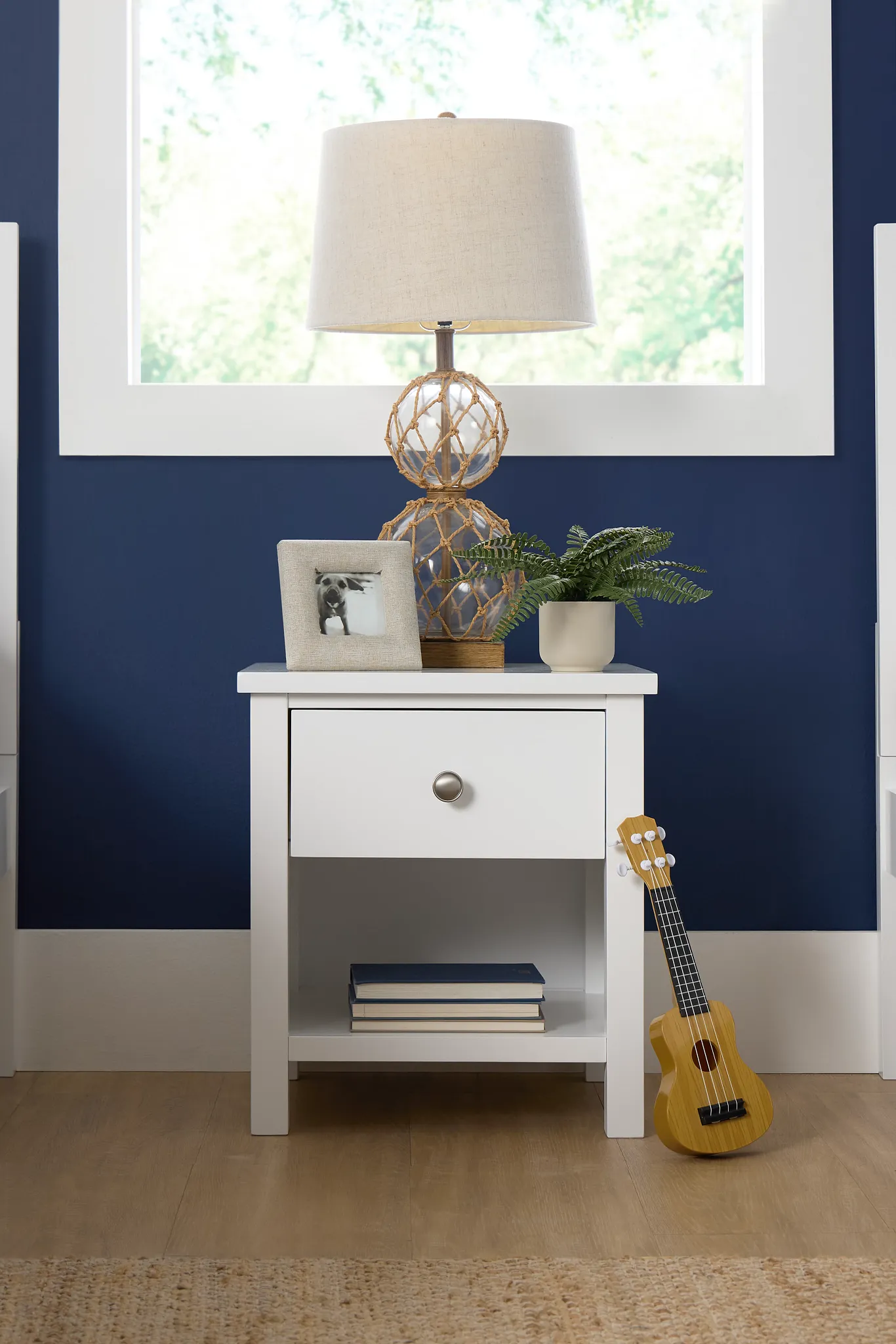 Charleston White 1-drawer Nightstand