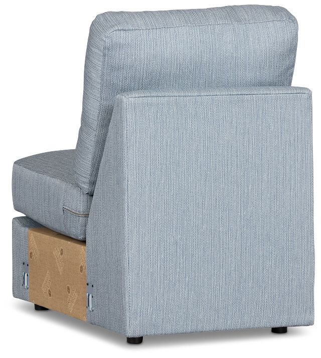 Rhodes Light Blue Fabric Armless Chair