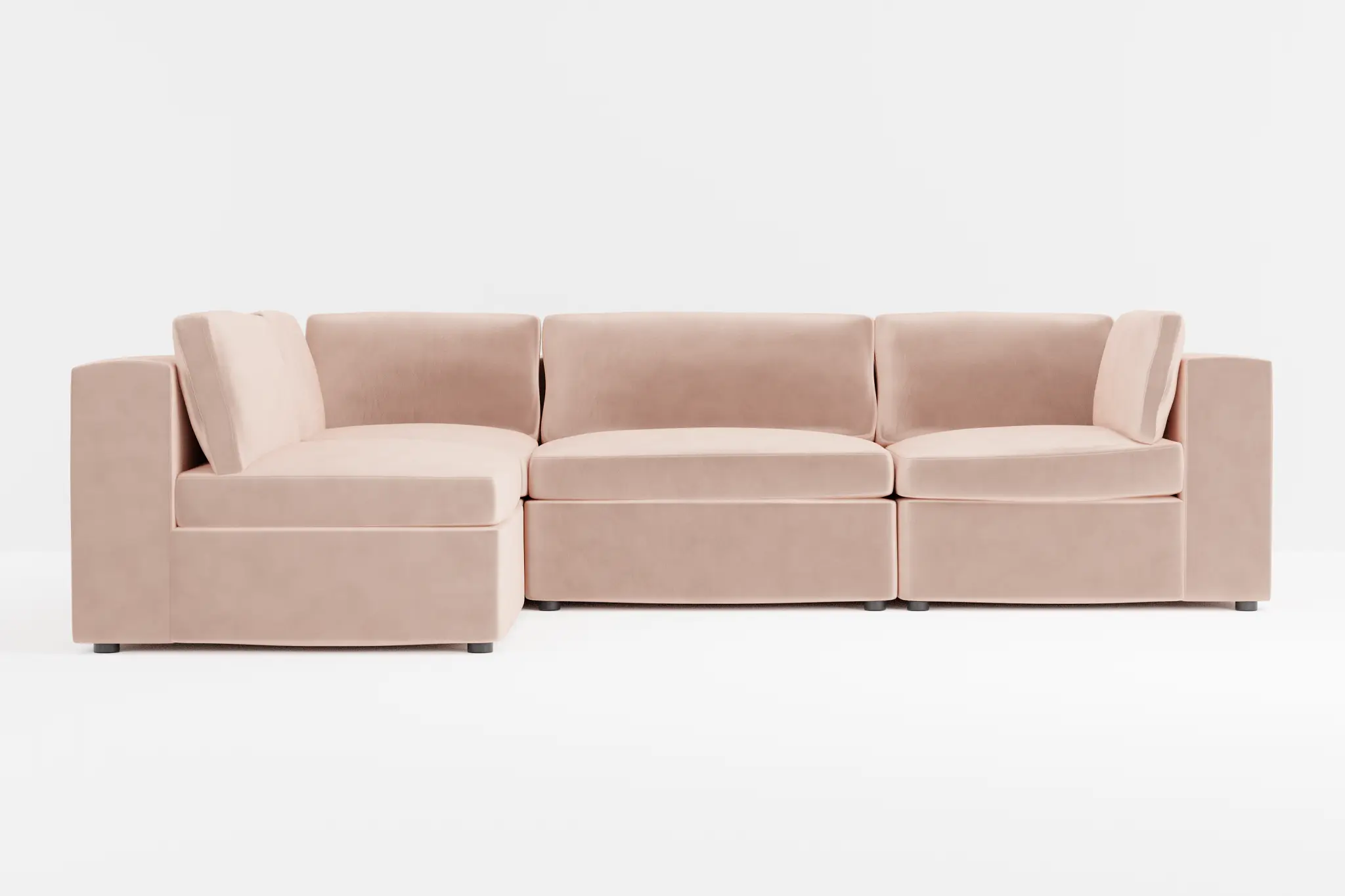 Destin Joya Light Pink Velvet 4-piece Modular Sectional Destin Joya Light Pink Velvet 4-piece Modular Sectional