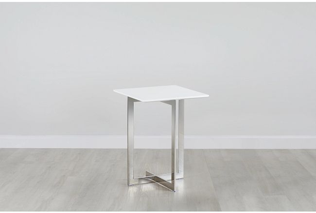 Ponce White Square End Table