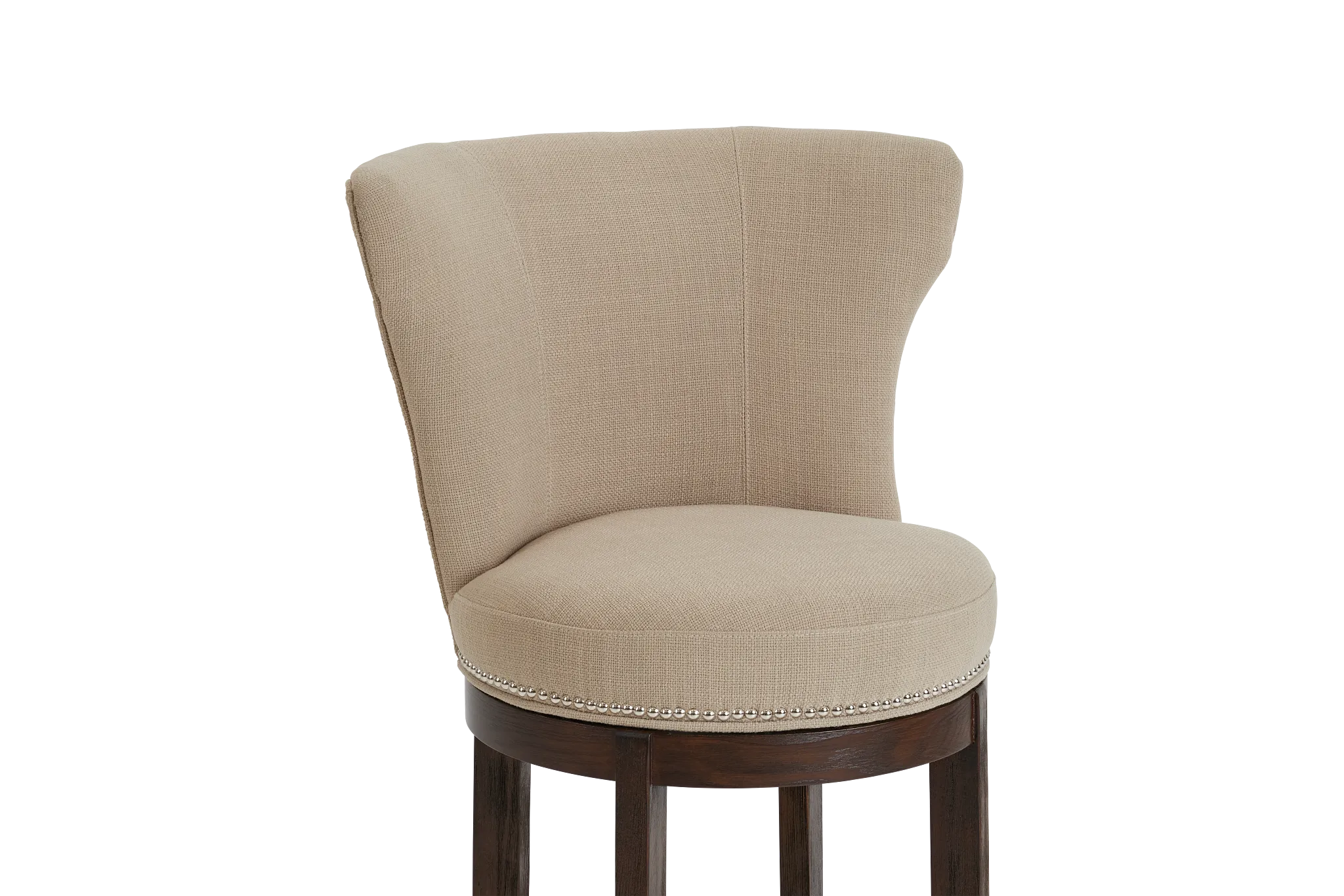 Cayden Taupe Fabric 30" Swivel Barstool