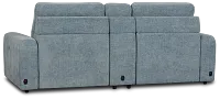 Hendrix Light Blue Fabric Power Extension Chaise Console Loveseat