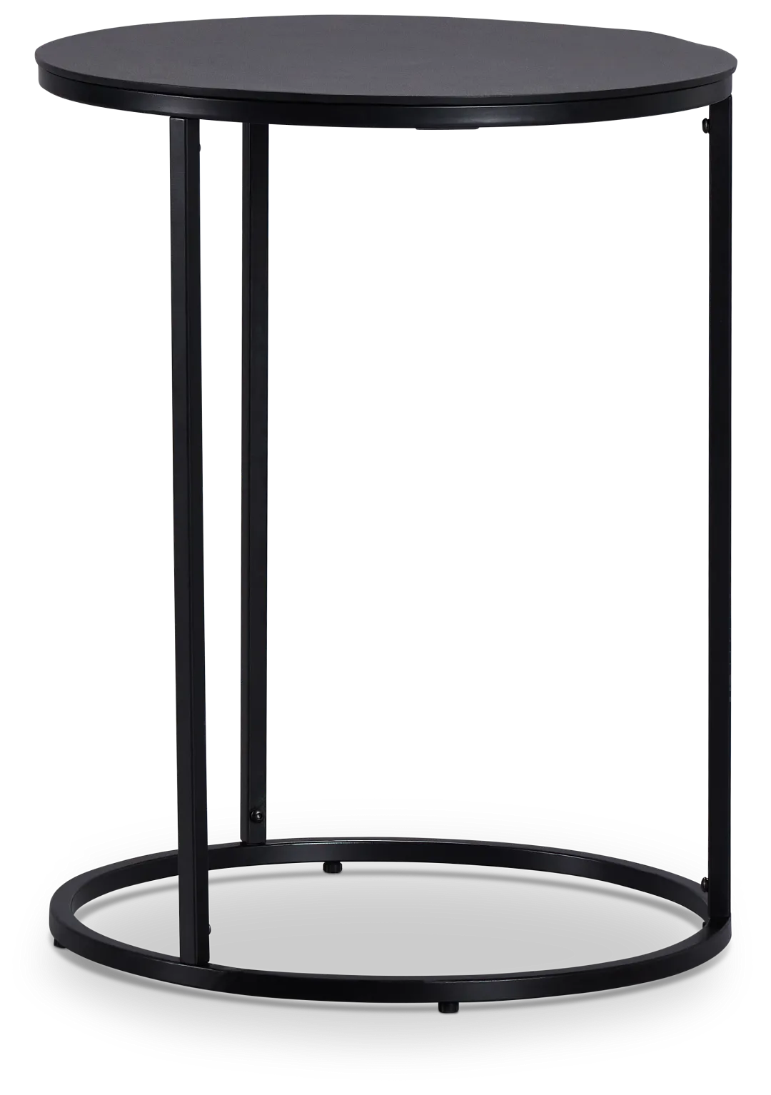 Doren Black Round End Table
