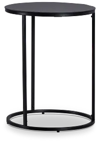 Doren Black Round End Table