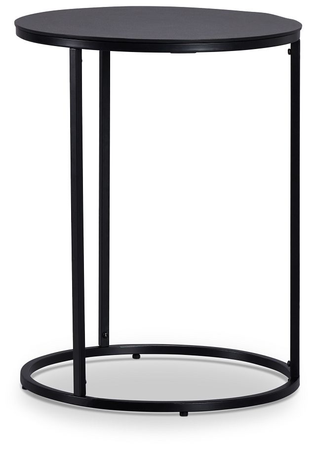 Doren Black Round End Table