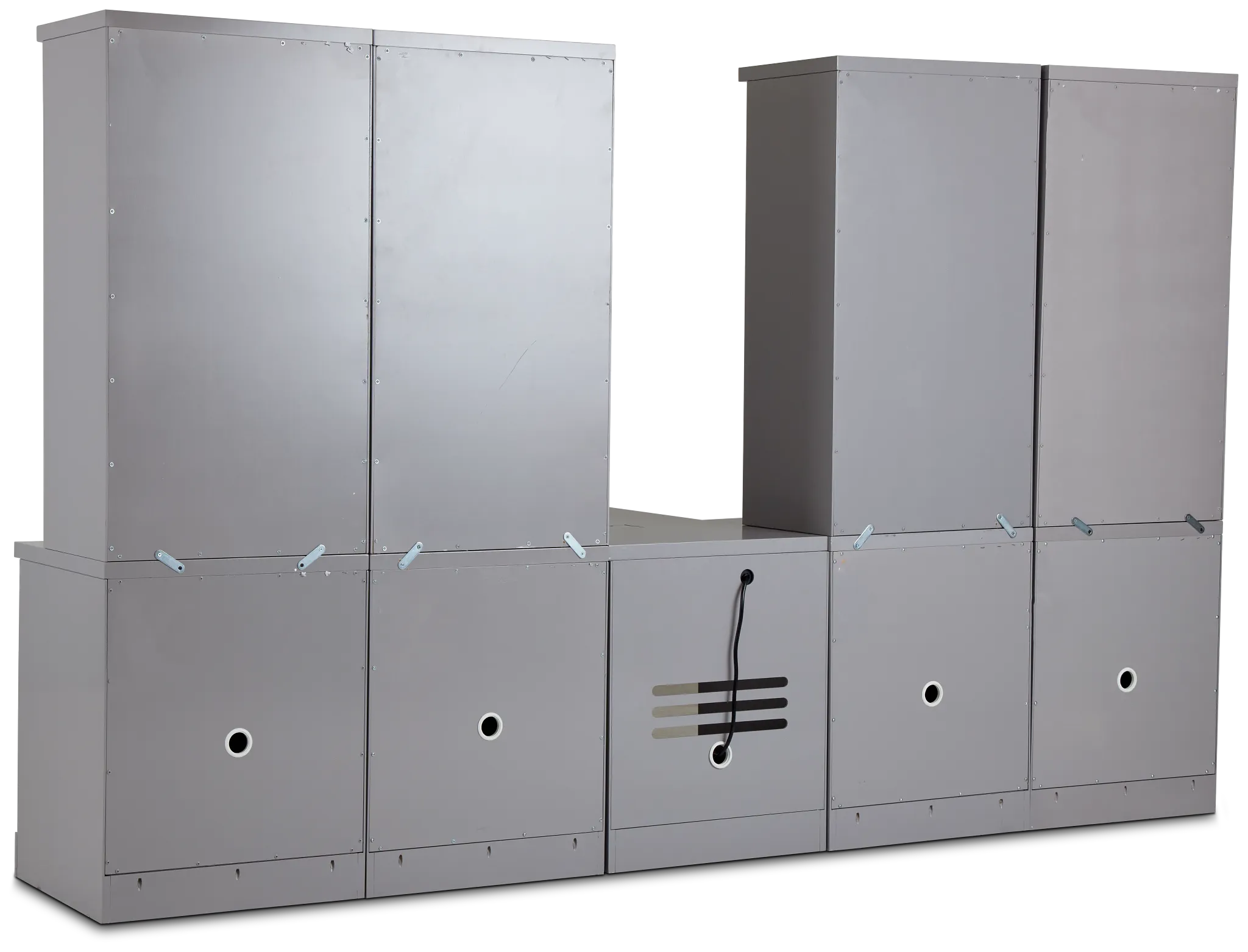 Newport Gray Large Peninsula Door Wall Desk