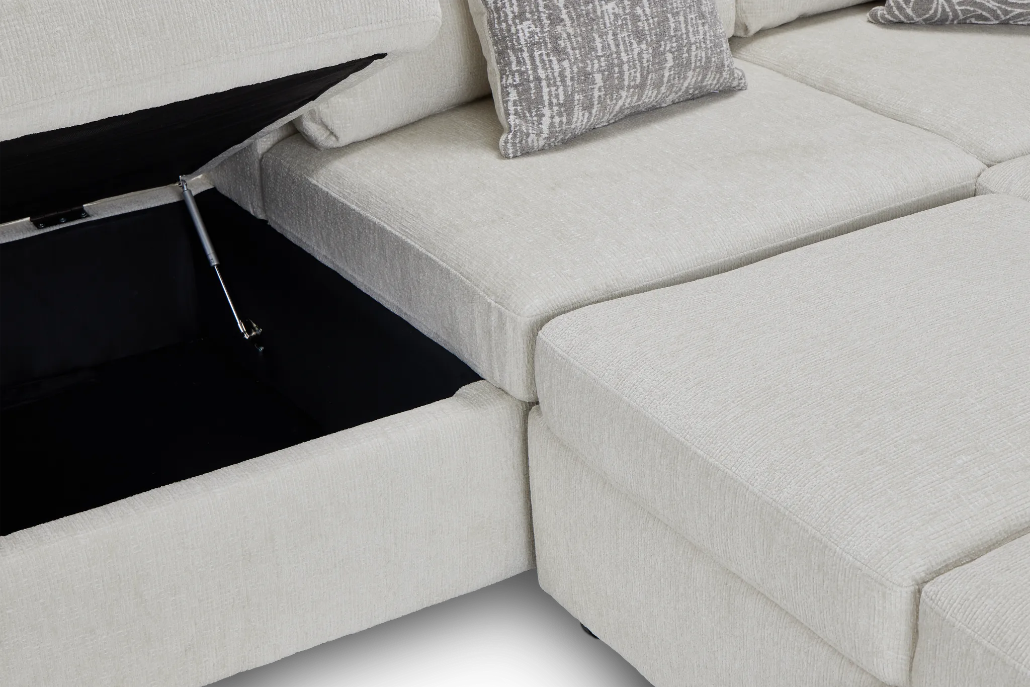 Blakely White Fabric Small Left Bumper Sleeper Sectional