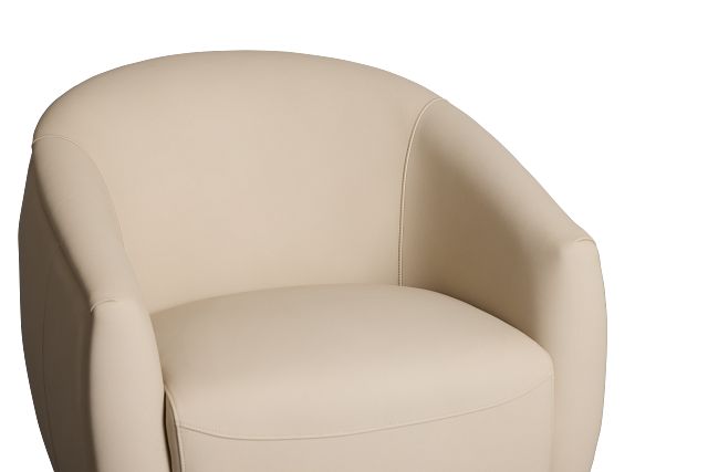 Kellan Ivory Leather Swivel Chair