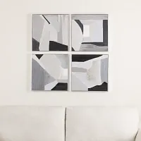 Trestina Black Set Of 4 Canvas Wall Art