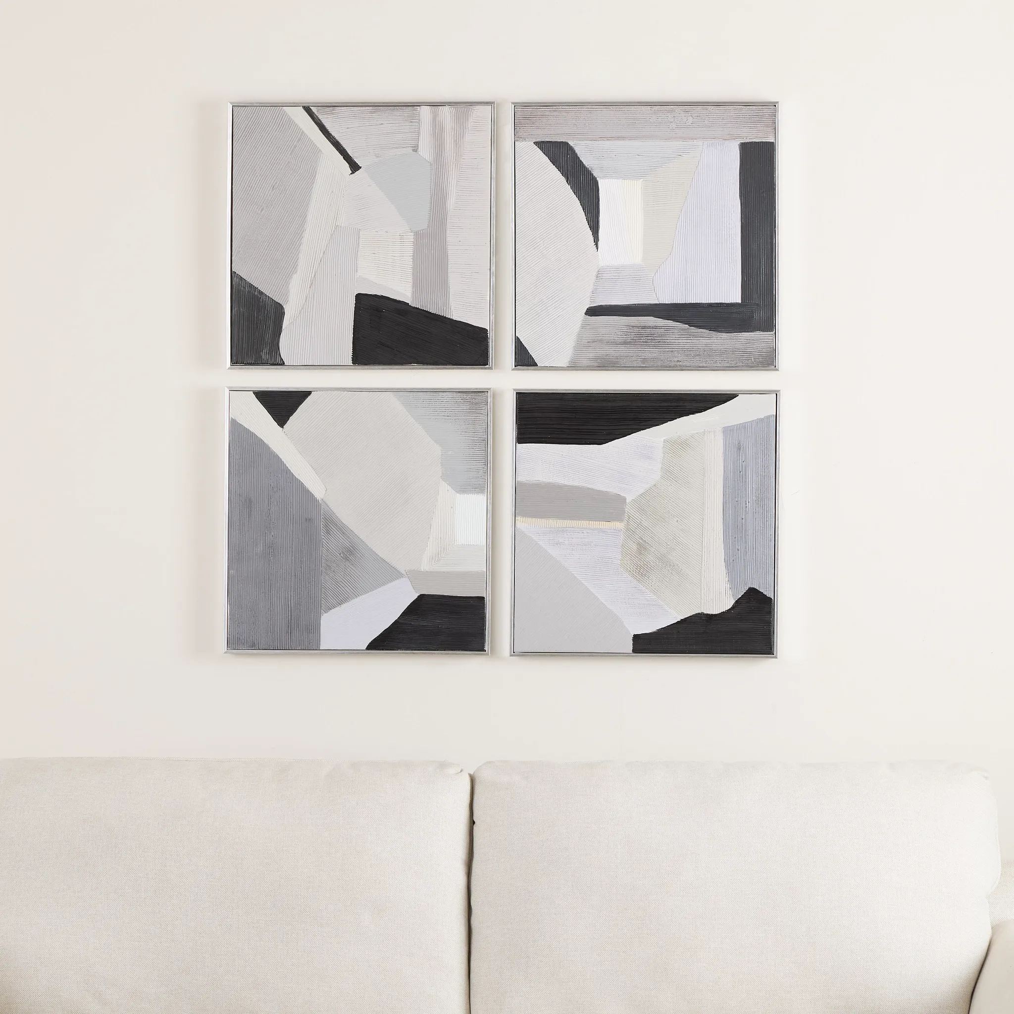 Trestina Black Set Of 4 Canvas Wall Art