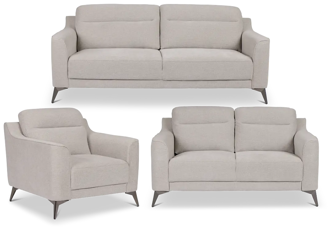 Talia Gray Fabric Living Room Talia Gray Fabric Living Room