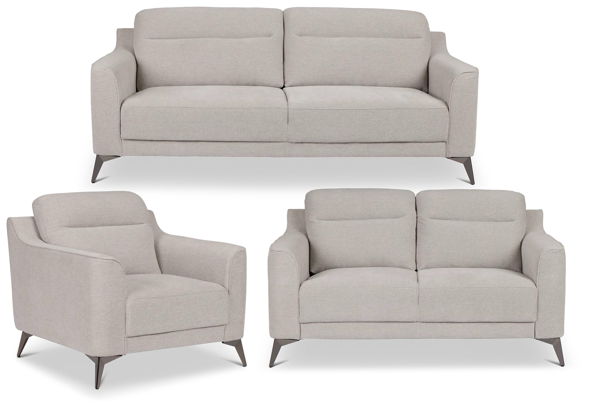 Talia Gray Fabric Living Room