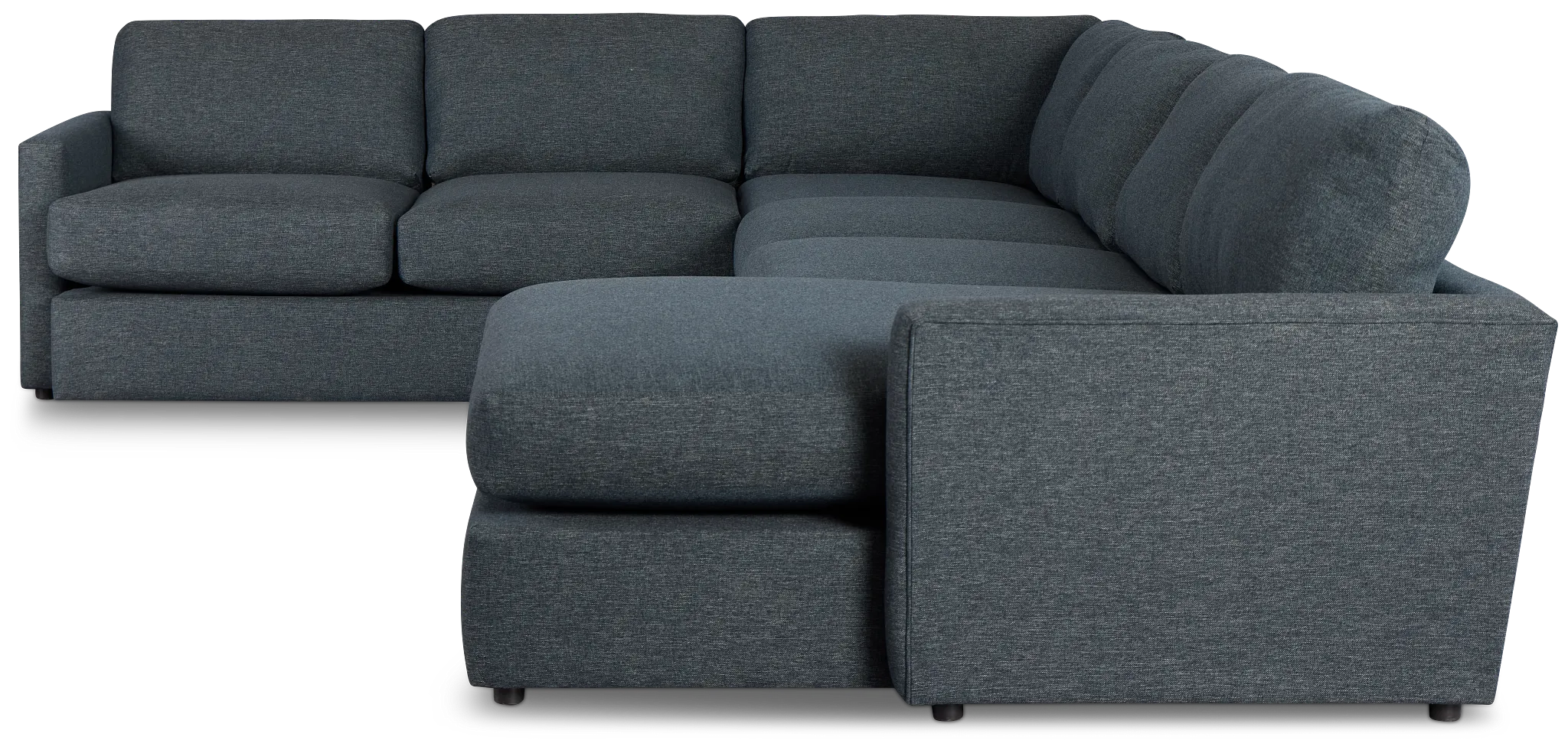 Noah Dark Blue Fabric Large Right Chaise Sectional