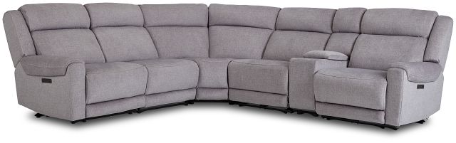 Beckett Gray Micro Medium Triple Power 2-arm Sectional