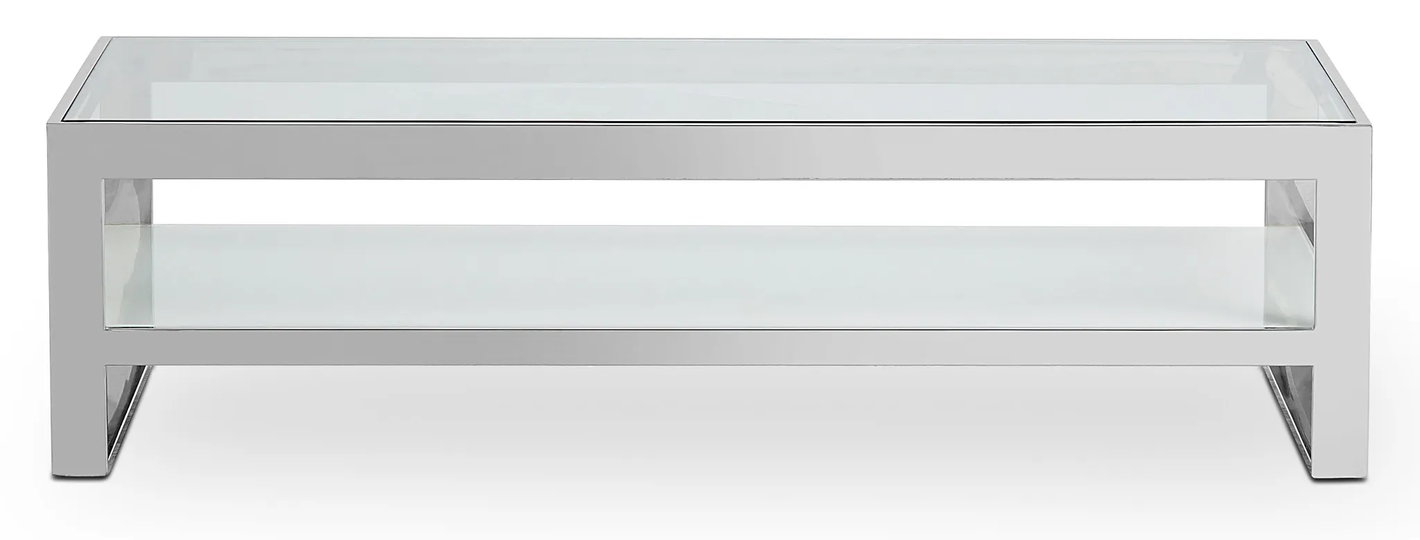 Miami White Glass Rectangular Coffee Table