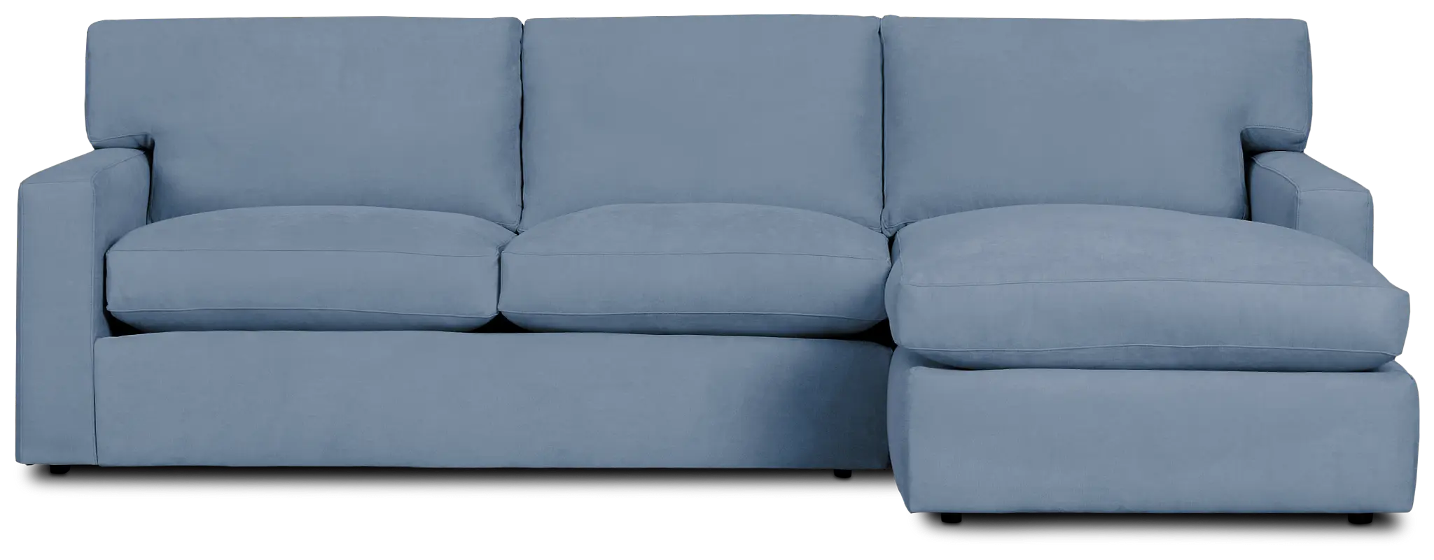 Hudson Blue Fabric Right Chaise Sectional Hudson Blue Fabric Right Chaise Sectional