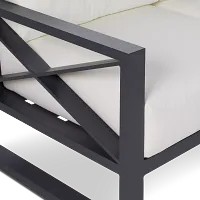 Linear Dark Gray White Aluminum Sofa