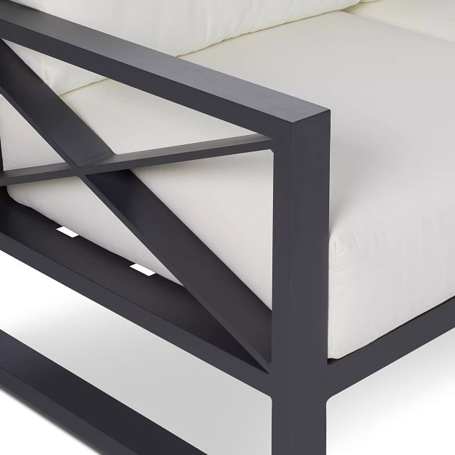 Linear Dark Gray White Aluminum Sofa
